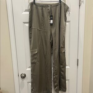 Fashion nova pretty girl walk satin cargo pants